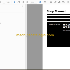 Komatsu WA250-6, WA250PZ-6 Wheel Loader Shop Manual (SEN03813-08)