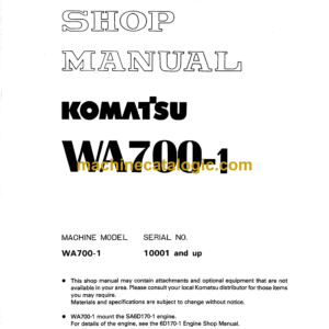 Komatsu WA700-1 Wheel Loader Shop Manual (SEBM04270104)