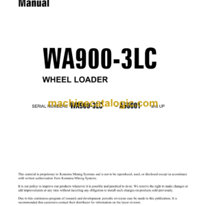 Komatsu WA900-3LC Wheel Loader Field Assembly Instruction (CEAW000200)