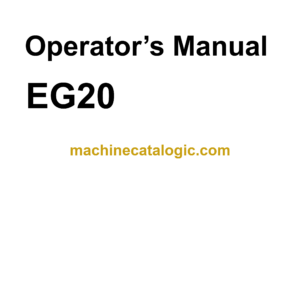 Hitachi EG20 Carrier Operator's Manual (EM81B-2-1)