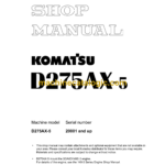 Komatsu D275AX-5 Bulldozer Shop Manual (SEBM025509)