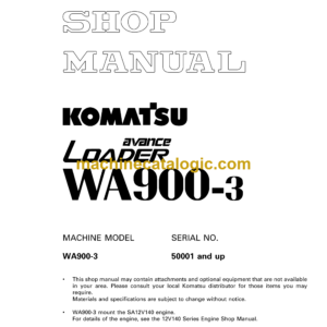 Komatsu WA900-3 Wheel Loader Shop Manual (SEBM013519)