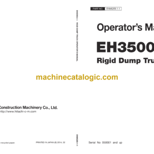 Hitachi EH3500AC-3 Rigid Dump Truck Operator’s Manual (ENMQEB-1-1)