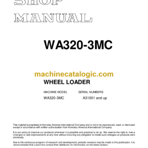 Komatsu WA320-3MC Wheel Loader Shop Manual (CEBM003302)