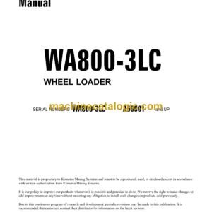 Komatsu WA800-3LC Wheel Loader Field Assembly Instruction (CEAW000100)