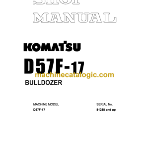 Komatsu D51F-17 Bulldozer Shop Manual (SEBM013Y1701)