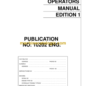 Hitachi EH1600 (360ND) Dump Truck Operator's Manual (10202ED1)