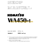 Komatsu WA450-1 Wheel Loader Shop Manual (SEBM001700)