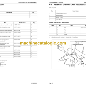 Komatsu WA800-3LC Wheel Loader Field Assembly Instruction (CEAW000100)