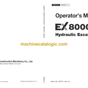 Hitachi EX8000-6B Hydraulic Excavator Operator’s Manual (ENMKHF-1-1)