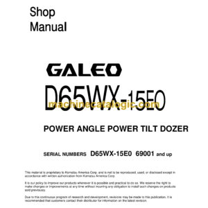 Komatsu D65WX-15E0 Galeo Bulldozer Shop Manual (SEBM040800)