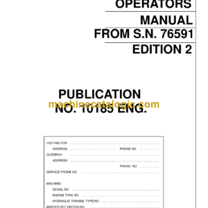 Hitachi EH1700 (350HD) Dump Truck Operator's Manual (10185ED2)