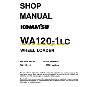 Komatsu WA120-1LC Wheel Loader Shop Manual (CEBMW16040)