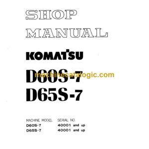 Komatsu D60S-7, D65S-7 Bulldozer Shop Manual (SEBM0141C01)