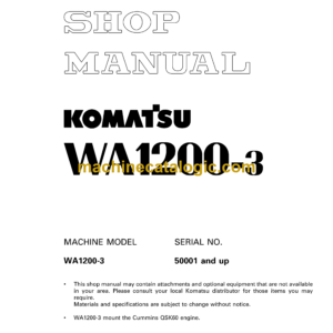 Komatsu WA1200-3 Wheel Loader Shop Manual (SEBM018237)