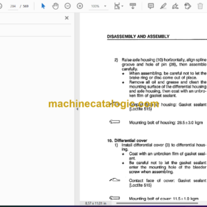 Komatsu WA120-1LC Wheel Loader Shop Manual (CEBMW16040)