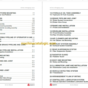 Sany SRT95C Off-Highway Truck Service Manual