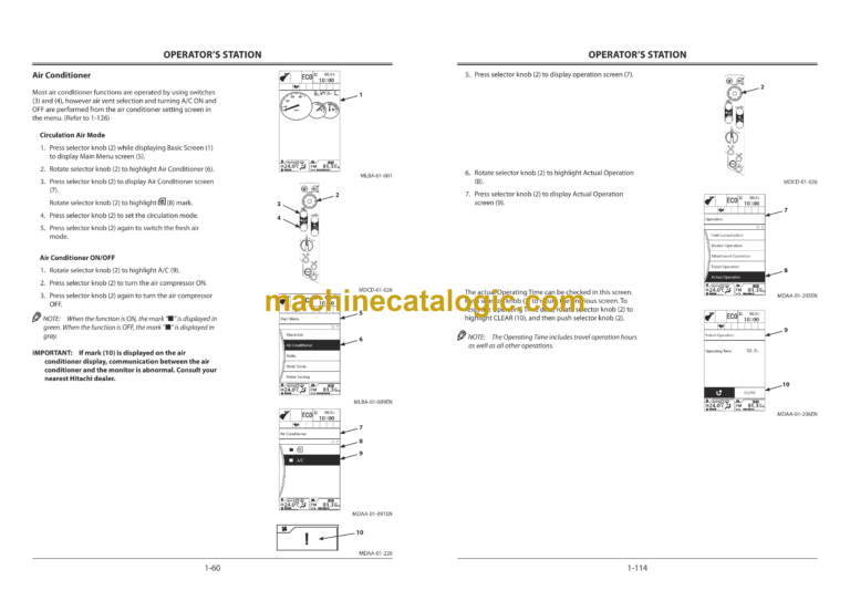 Hitachi ZX190W-5N, ZX230W-5N Wheeled Excavator Operator's Manual