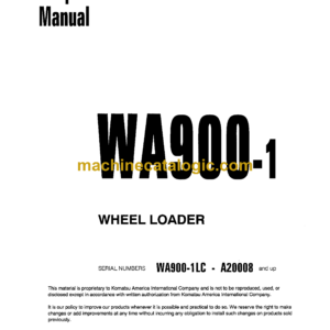 Komatsu WA900-1 Wheel Loader Shop Manual (CEBM002300)