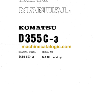 Komatsu D355C-3 Bulldozer Shop Manual (SEBM0196B00)