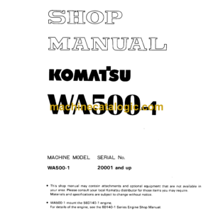 Komatsu WA500-1 Wheel Loader Shop Manual (SEBM0425M102)