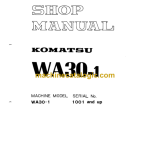 Komatsu WA30-1 Wheel Loader Shop Manual (SEBM0362A01)