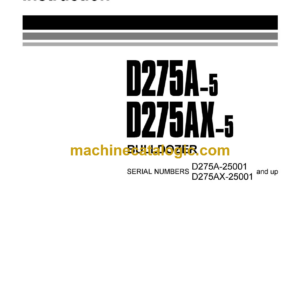 Komatsu D275A-5, D275AX-5 Bulldozer Field Assembly Instruction (SEAW003201)