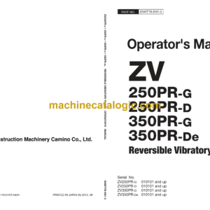 Hitachi ZV250PR-G, ZV250PR-D, ZV350PR-G, ZV350PR-De Reversible Vibratory Plate Operator's Manual (ENMTTB-EN1-3)