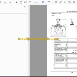 Hitachi GB40RH Series, GB80RH Series, GB40RT Series, GB80RT Series Grapple Bucket Excavator Operator’s Manual (EM1U1-GB1-1)