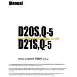 Komatsu D20S,Q-5 D21S,Q-5 Bulldozer Shop Manual (SEBM0103D00)