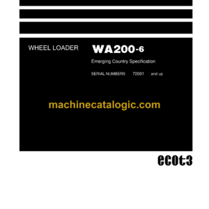 Komatsu WA200-6 Wheel Loader Shop Manual (SEN06520-06)