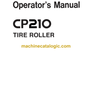 Hitachi CP210 Tire Roller Operator's Manual (EM8UB-3-1, EM8UB-4-1)