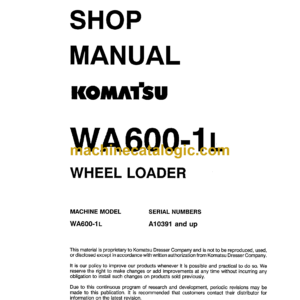 Komatsu WA600-1L Wheel Loader Shop Manual (CEBMW26010)