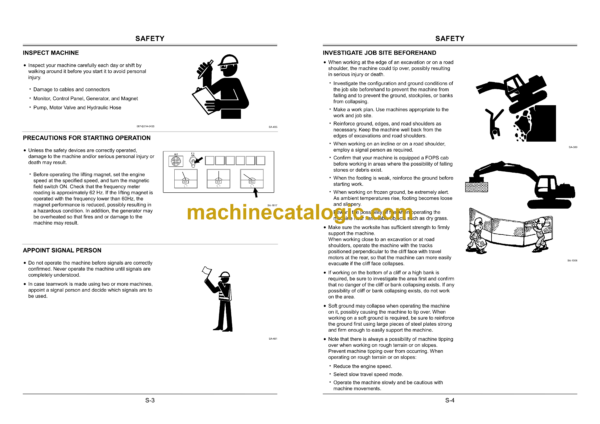 Hitachi ZX200-3class,ZX240-3class,ZX330-3class,ZX450-3class Magnet Specifications Machine Operator's Manual (EM1J1-LM1-1) - Image 3