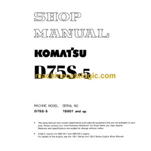 Komatsu D75S-5 Bulldozer Shop Manual (SEBM01450503)