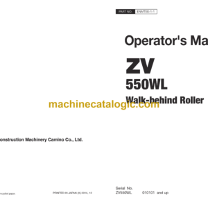 Hitachi ZV550WL Walk-Behind Roller Operator's Manual (ENMTEE-1-1, ENMTEE-1-2, ENMTEE-1-3, ENMTEE-1-4)