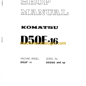 Komatsu D50F-16 Bulldozer Shop Manual