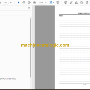 Hitachi ZX450, ZX450H, ZX450LC, ZX450LCH, ZX460LCH Excavator Operator’s Manual (EM16J-2-1)