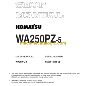 Komatsu WA250PZ-5 Wheel Loader Shop Manual (VEBM945100)