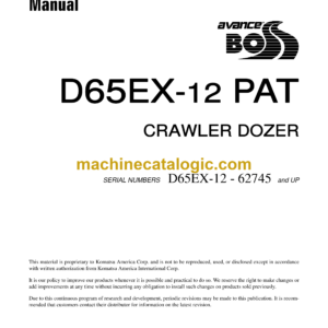 Komatsu D65EX-12 PAT Crawler Dozer Shop Manual (CEAW001701)