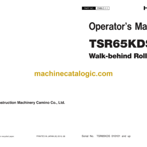 Hitachi TMR65KDS Walk-Behind Roller Operator's Manual (EM8LC-1-1, EM8LC-1-2)