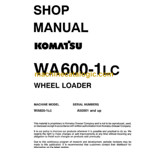 Komatsu WA600-1LC Wheel Loader Shop Manual (CEBMW26030)