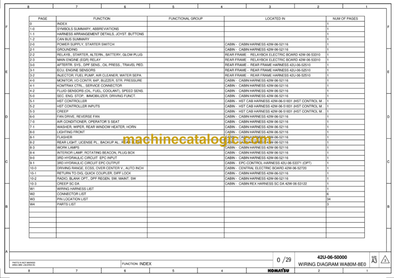 Komatsu WA80M-8E0 Wiring Diagrams