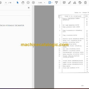 Hitachi UH172 Hydraulic Excavator Operator’s Manual (EM123-1-4)