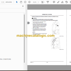 Hitachi ZX470-7G, ZX670-7G, ZX870-7G class Hydraulic Excavator Operator’s Manual (ENMJA0-1-1)