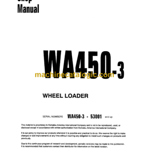 Komatsu WA450-3 Wheel Loader Shop Manual (SEBM015501)