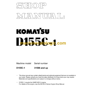 Komatsu D155C-1 Bulldozer Shop Manual (SEBM032300)