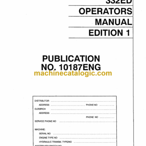 Hitachi R170C 332ED Dump Truck Operator's Manual (10187)