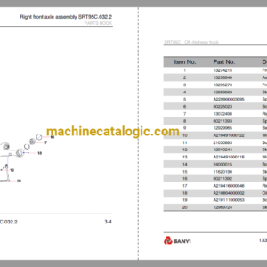 Sany SRT95C Off-Highway Truck Parts Book (14RT95100040)