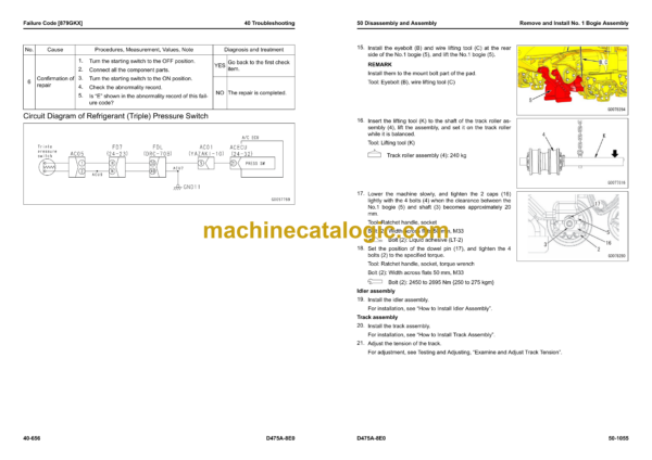 Komatsu D475A-8E0 Bulldozer Shop Manual (SEN06781-07)